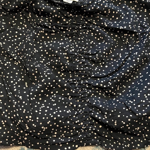 A New Day Black Long Balloon Sleeve Ruched Front Smocked Back Top - Picture 10 of 15